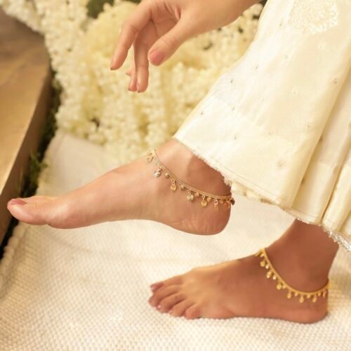 Sleek Shine Anklet (Gold) Set of 2